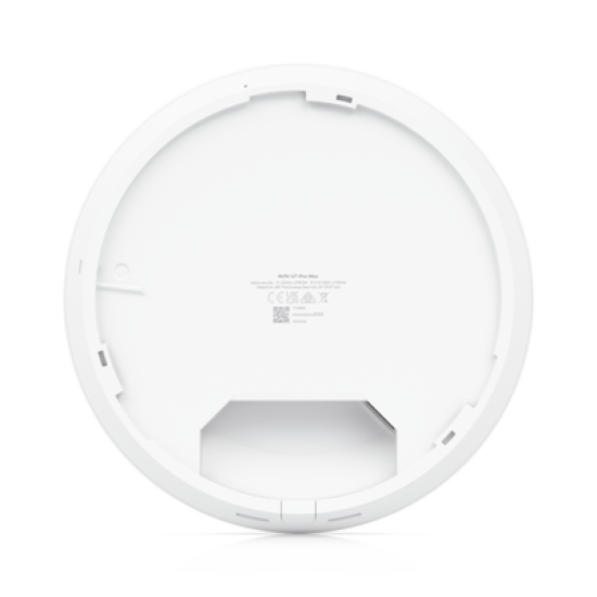 Access Point UniFi U7 Pro Max con 8 streams espaciales, para techo, tribanda (2.4/5/6GHz) / radio dedicado a escaneo espectral, puerto 2.5 GbE / +500 clientes / POE+ No incluido/ Para alta densidad para escenarios exigentes 