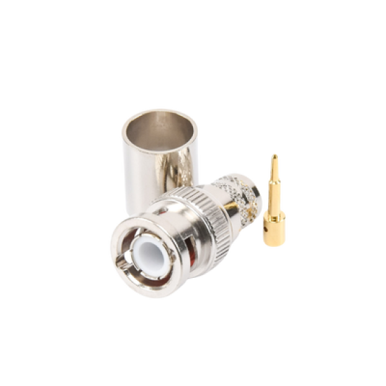  Conector BNC Macho de Anillo Plegable para RG-8/U, LMR-400, 9913, CNT-400, Níquel/ Oro/ Teflón.