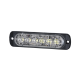 Luz Auxiliar de 12 LED, Rojo/Claro, SAE, Bisel Negro, Lente Transparente