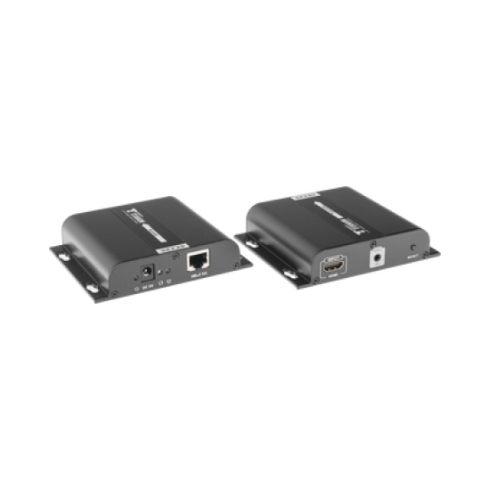 Kit Extensor HDMI para distancias de 120 metros / Resolución 4K @ 30Hz / Cat 5e/6 / Soporta conexión Uno a Uno y Uno a Muchos / Hasta 253 Rx / HDbitT / Soporta control remoto del equipo fuente.