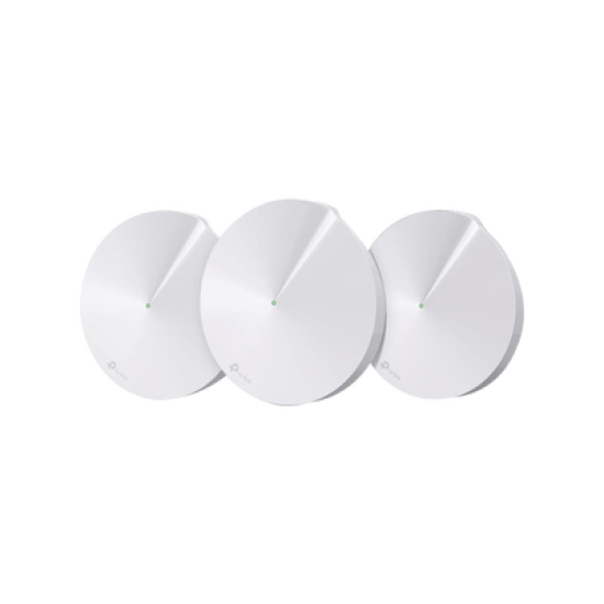 Kit 3 Routers Inalámbricos MESH Interior para Hogar / Doble Banda Wi-Fi 5 AC1300 Mbps / 2 Puerto Gigabit WAN/LAN / 4 Antenas Internas / Administración Mediante la App Deco (iOS, Android) / Protección HomeCare