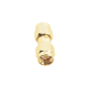 Adaptador Tipo Barril, de Conector SMA Macho a SMA Macho, Oro/ Oro/ Teflón.â€‹