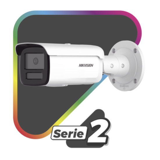 [Dual Light + ColorVu] Bala IP 4 Megapixel / Lente 4 mm / 60 mts IR + 60 mts Luz Blanca / Exterior IP67 /   WDR 130 dB / Videoanaliticos (Filtro de Falsas Alarmas) / Captura Facial / ACUSEARCH