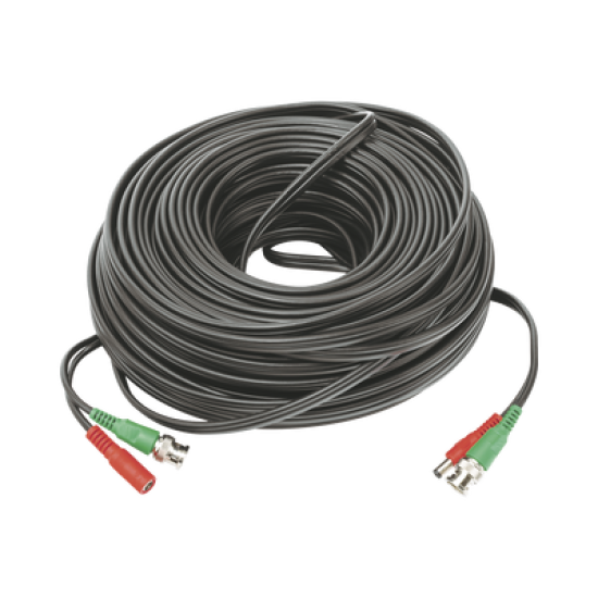 Cable coaxial ( BNC RG59 ) + Alimentación / SIAMÉS / 50 Metros / 100 % COBRE / Para Cámaras 4K  / Uso interior y exterior