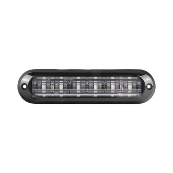 Luz Auxiliar Ultra Brillante  IP67 de 6 LEDs, Color Rojo, con mica transparente y bisel negro