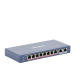 Switch PoE+ / No Administrable / 6 Puertos 10/100 Mbps 802.3 af/at (30 W) / 1 Puerto 10/100 Mbps Hi-PoE (90 W)  / 2 Puertos 1000 Mbps Uplink / Modo Extendido hasta 300 Metros / 110 Watts