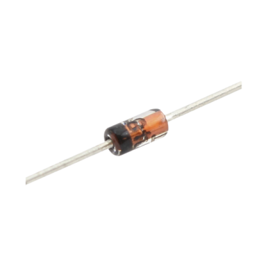 Diodo de Conmutación, I fwd. 300 mA, Vrev 75 V, 0. 5 Watt, Tiempo de Recuperación 4.0 nS, Empacado DO-35.