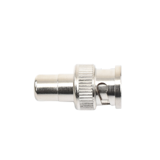 Adaptador en línea para 75 Ohm, de conector BNC macho a RCA hembra en aplicaciones de Audio-Video para cámaras, monitores y DVR´s.