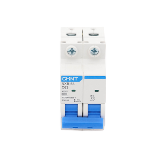 Pastilla para Riel Din, 2 Polo, 63 Amp, Vca:110/415v, 6kA, Catálogo: NXB632PC63, Serie: NXB-63.