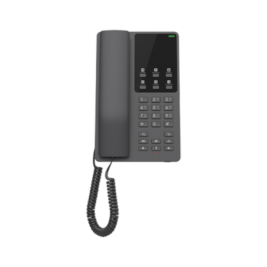 Teléfono IP Hotelero, 2 líneas SIP con 2 cuentas, codec Opus, IPV4/IPV6, color negro, con gestión en la nube GDMS