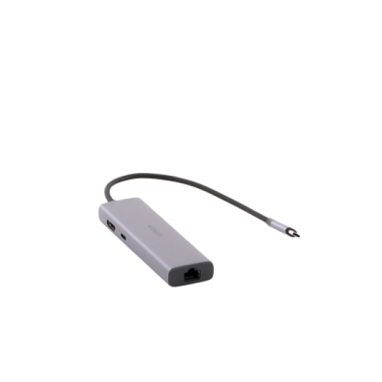 HUB USB-C (Docking Revodok) 6 en 1 | 3 Puertos USB-A 3.0 (5 Gbps) | USB-C PD 100W | HDMI 4K@30Hz | Entrada 1 RJ45 (Gigabit Ethernet) | Chip de Última Generación | Potente Disipación de Calor |  Caja de Aluminio.
