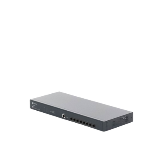 Switch Fibra Óptica L2+ Omada / 8 Puertos SFP+ 10G /  2 Puertos Consola (RJ45 y micro-USB) / Administración Centralizada Omada o Stand-Alone / Multicast IGMP / Calidad de Servicio / Montaje en Rack / Silencioso (sin ventiladores)