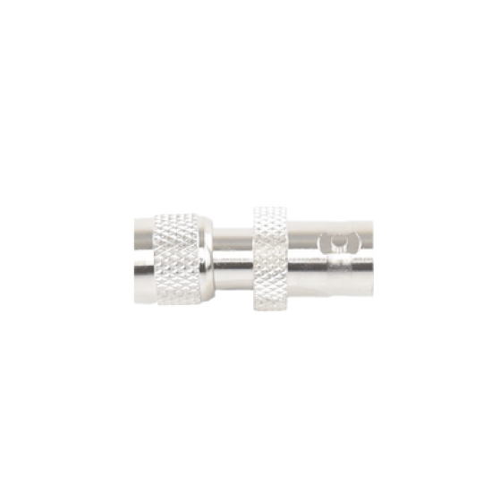 Adaptador en Línea, de Conector Mini UHF Macho a BNC Hembra, Níquel/ Oro/ Teflón.