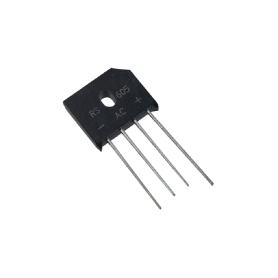 Puente Rectificador en Línea de 6 Amp., 600 PIV, Silicio, 420 RMS.