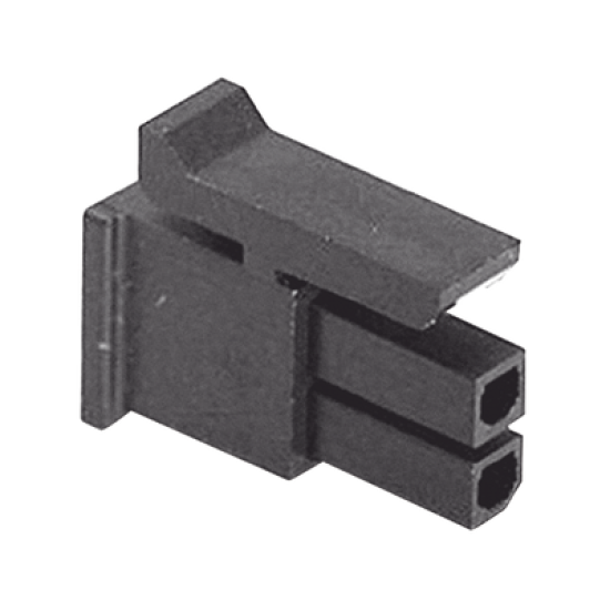 Receptáculo de dos posiciones en Conector Rectangular de Carcasa Negra de 0.118 