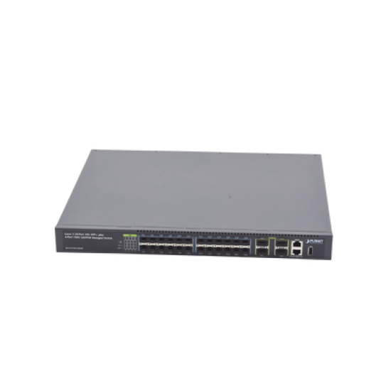 Switch Administrable Capa 3, 24 Puertos 10G SFP+, 4 Puertos de 40G/100G QSFP28