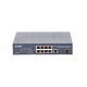 Switch no Administrable 8 puertos 10/100 PoE 802.3af/at 135W, 1 puerto Uplink 10/100/1000 y 1 SFP 100/1000 para escritorio 