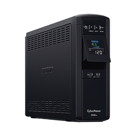 UPS de 1500 VA/900 W, Topología Línea Interactiva, Entrada 120 Vca NEMA 5-15P, Onda Senoidal Pura, Tipo Torre, Con 10 Tomas NEMA 5-15R