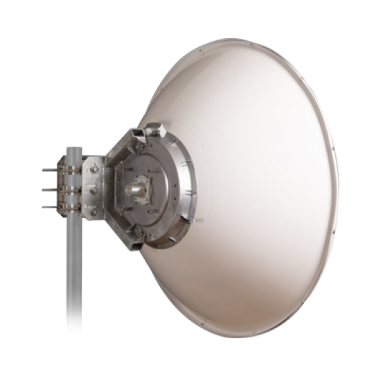 Antena Direccional de Alto Rendimiento / 35.5 dBi / 4 ft / 5.9-7 GHz / Conectores RP-SMA / Alto Aislamiento al Ruido / Fácil Montaje y herraje de acero inoxidable /  Radomo Incluido
