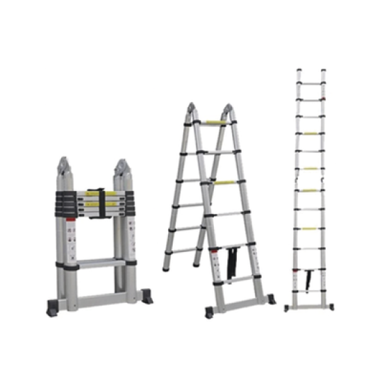 Escalera Telescópica de Aluminio Tipo Tijera de 1.9 + 1.9 Metros de Altura