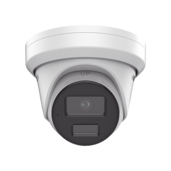 Turret IP 4 Megapixel / Lente 2.8 mm / Dual Light (40 mts IR + 40 mts Luz Blanca / DARKFIGHTER S / Microfono Integrado /  Exterior IP67 / WDR 130 dB /  4 Analíticos: AcuSense, Deteccion Facial, Conteo de Personas por Cruce y Zona