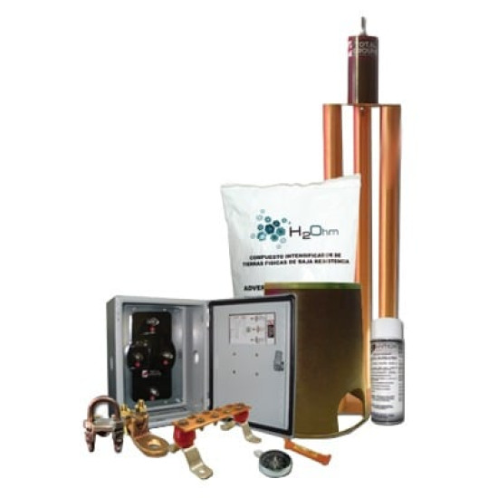 Kit de Tierra Física modelo TG100K con Electrodo Magnetoactivo 67 x 17 cm, capacidad Max: 100 AMP Kit de Tierra Física modelo TG100K con Electrodo Magnetoactivo 67 x 17 cm, capacidad Max: 100 AMP