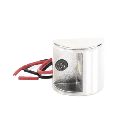 Luz led marina de cortesía serie Andros, emite luz de color blanco cálido de 45 lúmenes, para uso exterior e interior, fabricado bajo norma de protección IP67.