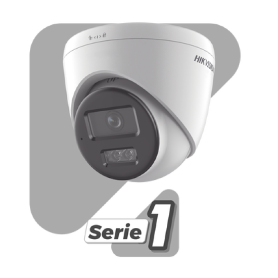 [Dual Light] Turret IP 8 Megapixel (4K) / Lente 2.8 mm / 30 mts IR + 30 mts Luz Blanca / Micrófono Integrado / ACUSENSE Lite / Exterior IP67 / H.265 / PoE / ONVIF / Micro SD