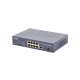 Switch no Administrable 8 puertos 10/100 PoE 802.3af/at 135W, 1 puerto Uplink 10/100/1000 y 1 SFP 100/1000 para escritorio 