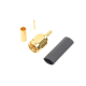 Conector SMA Macho de Anillo Plegable para Cables RG-174/U, 8216, Oro/ Oro/ Teflón.