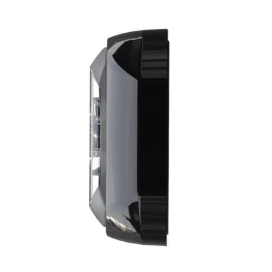 Luz Auxiliar de 18 LED, SAE, Tricolor, Bisel Negro, Rojo/Blanco/Azul, Lente Transparente