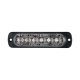 Luz Auxiliar de 12 LED, Rojo/Azul, SAE, Bisel Negro, Lente Transparente