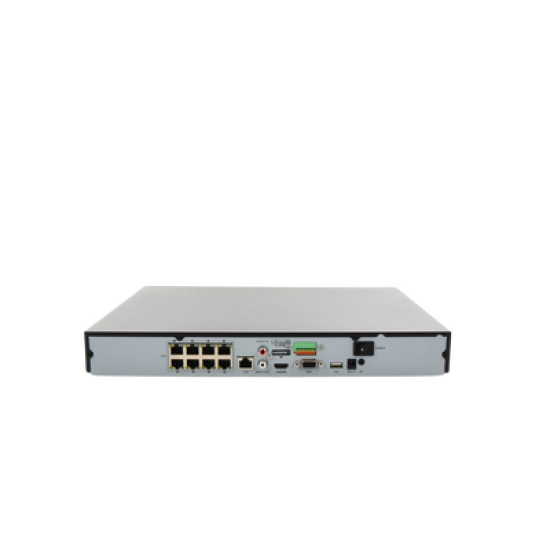 NVR 8 Megapixel (4K) / 8 canales IP / 8 Puertos PoE+ / Soporta Cámaras con AcuSense / 2 Bahías de Disco Duro / HDMI en 4K