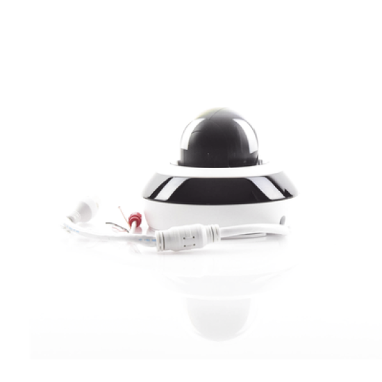 Mini Domo PTZ IP 4 Megapixel / 4X Zoom / H.265+ / 20 mts IR EXIR / WDR / PoE / IK10 /Exterior IP66 / DarkFighter / Micrófono Integrado / MicroSD