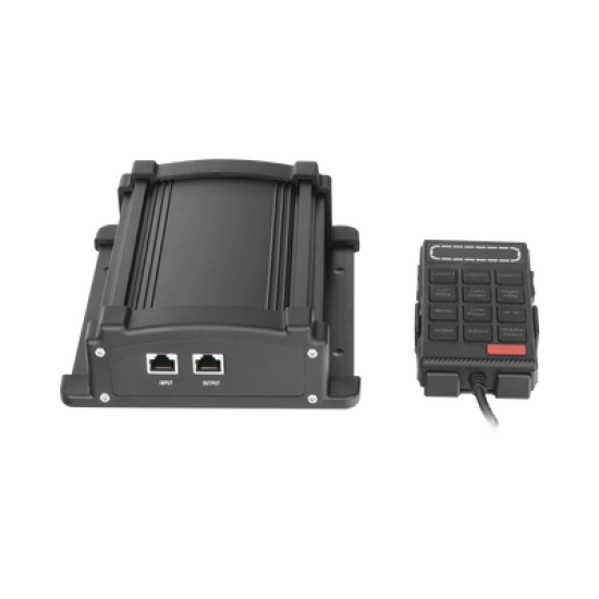 Sirena Vehicular de 100W de Potencia Con Controlador Unimando, Micrófono, Control de Tonos y Patrones de destello de Barras de Luces Serie X67 / X75