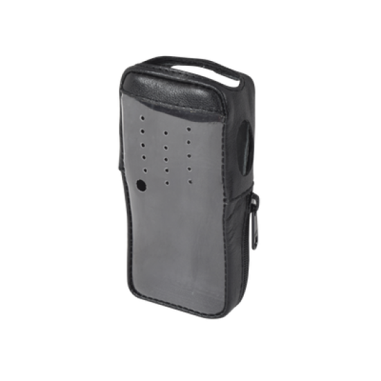 Funda de Piel Reforzada, Versión 2 de Fácil Acceso y Cubierta Frontal de Plástico Transparente para los Radios TK-2000KV2, TK-3000KV2