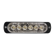Luz Auxiliar de 6 LED, Ambar, Bisel Negro, Lente Transparente