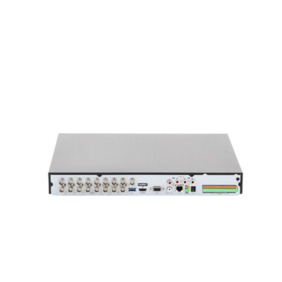 DVR 16 Canales TurboHD + 16 Canales IP / 8 Megapixel (4K) / Acusense (Evita Falsas Alarmas) / Audio por Coaxitron / 2 Bahías de Disco Duro / Salida de Video en 4K / 8 Entradas de Alarma / 4 Salidas de Alarma / H.265+