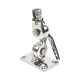 Montaje rotativo de acero inoxidable para uso pesado de 4 posiciones, rosca estándar de 1”-14, incluye tornillos de sujeción y base de plástico. 