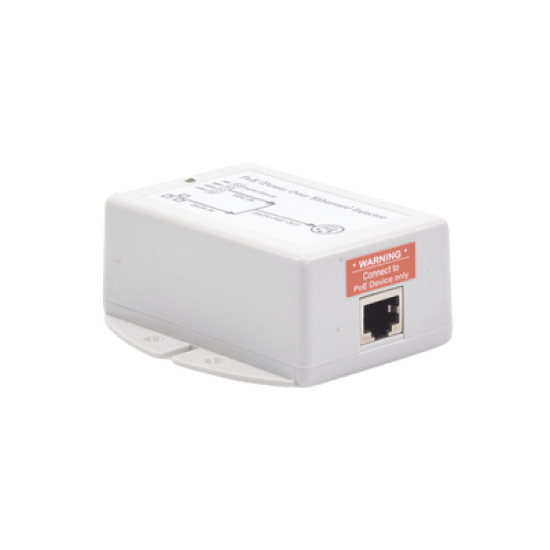 Inyector POE para Aplicación Solar, Entrada 9-36 Vcc, Salida Pasivo en 24 Vcc 10/100/1000 Mbps, Hasta 19 Watts