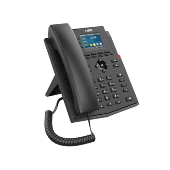 Teléfono IP empresarial para 4 líneas SIP con pantalla LCD de 2.4 pulgadas a color, Opus y conferencia de 3 vías, PoE.