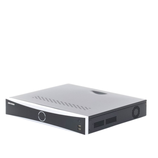 NVR 12 Megapixel (4K) / 32 canales IP / 16 Puertos PoE+ / Reconocimiento Facial / AcuSense (Evita Falsas Alarmas) / 4 Bahías de Disco Duro / Switch PoE 300 mts / HDMI en 4K / Alarmas I/O