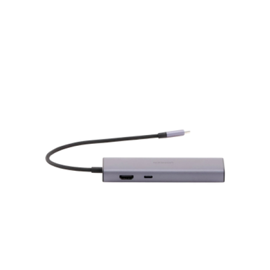 HUB USB-C (Docking Revodok) 6 en 1 | 3 Puertos USB-A 3.0 (5 Gbps) | USB-C PD 100W | HDMI 4K@30Hz | Entrada 1 RJ45 (Gigabit Ethernet) | Chip de Última Generación | Potente Disipación de Calor |  Caja de Aluminio.