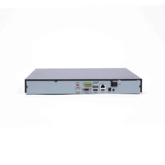 NVR 8 Megapixel (4K) / 16 canales IP / Soporta Cámaras con AcuSense / 2 Bahías de Disco Duro / HDMI en 4K / Sin Puertos PoE+ / Alarmas I/O
