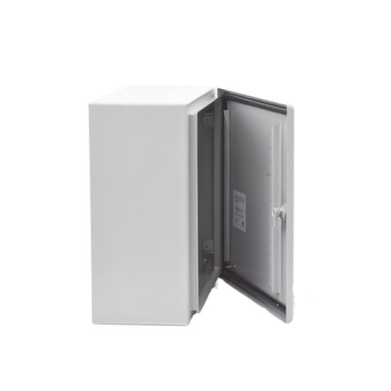 Gabinete de Acero, Nema 4 -IP 66 de 40 x 40 x 20 cm con Platina y certificado UL.