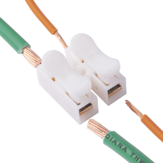 Conector tipo PUSH de 2 Contactos / Para una Conexión Rápida / Puentes de Cables
