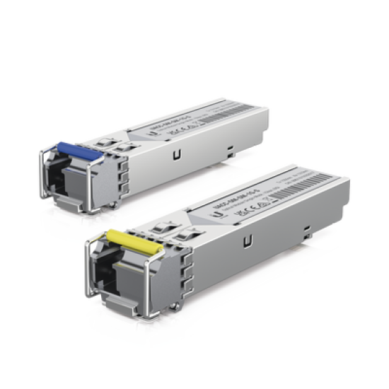UFiber Módulo SFP, transceptor MiniGibic MonoModo 1.25 Gbps, distancia 3km, Simplex, un conector LC, incluye 2 tranceptores