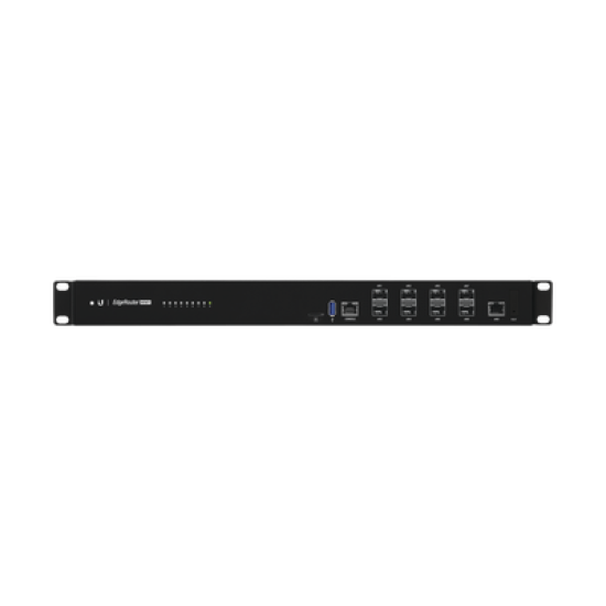 EdgeRouter INFINITY de 8 puertos SFP+ 10 G + 1 puerto RJ45 Gigabit, throughput 80 Gbps, 16 núcleos y 16 GB RAM , fuentes de alimentación modulares Hot-Swappable