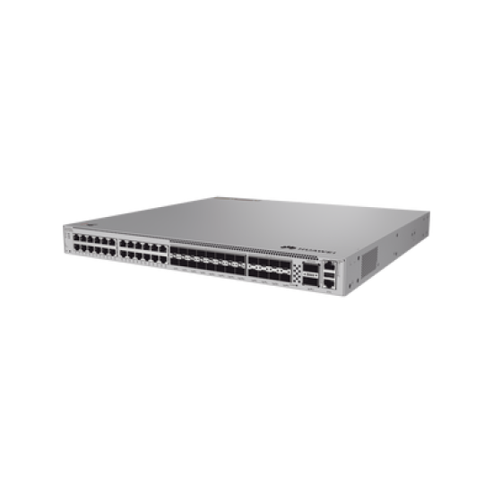 Switch Empresarial Core Híbrido Administrable Capa 3 / 24 puertos 10/100/1000 mbps / 16 Puertos SFP+ 10GE / 8 Puertos 25GE SFP28  / 2 Puertos 40/100GE QSFP28  / iStack / Ruteo Dinamico (RIP, OSPF, IS-IS y BGP) / Fuente redundante / Nube Gratis