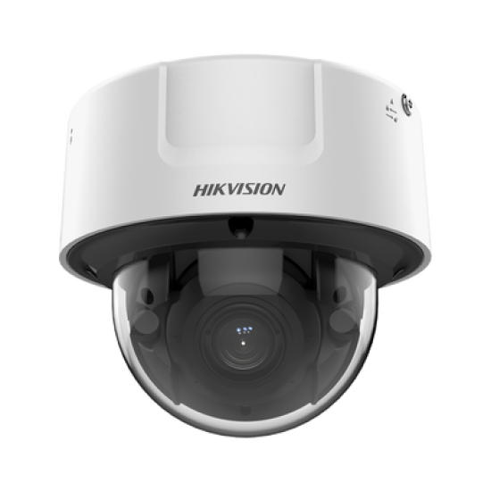 Domo IP 8 Megapixel / Lente Mot. 8 a 32 mm /  DARKFIGHTER / WDR 120 dB / IK10 / IR 30 mts / Conteo Facial / Detección Facial / Interior / PoE / Búsqueda por Atributos / Micrófono Integrado / MicroSD